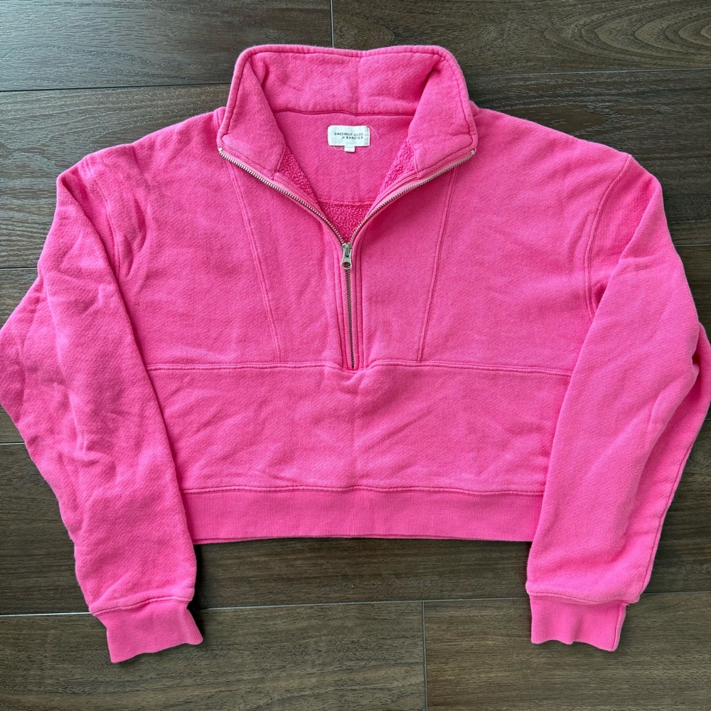 Bandier x Sincerely Jules The Holly Half Zip Sweatshirt. S.